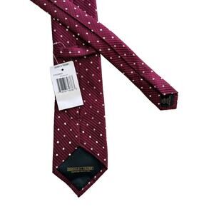 New Donald Trump Signature Burgundy Polkadot 100% Silk Tie 3.25 x 57.5 NWT